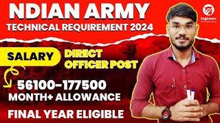 Indian Army Technical Recruitment 2024🥳| Salary Rs.56100+ With Military Service Pay 😱|(EE/ME/CE/CSE)