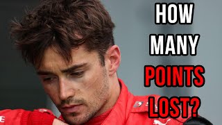 How Many Points has Charles Leclerc lost so far? #shorts #f1 #formula1