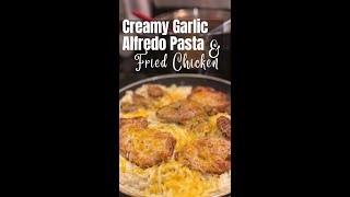 Creamy CHICKEN Alfredo Pasta Recipe | Air Fryer Crispy Chicken #shorts #chickenrecipes