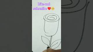 Very easy rose 🌹 drawing #rosedrawing#drawing#youtubeshorts#viralvideo#1000subscriber#art#creative