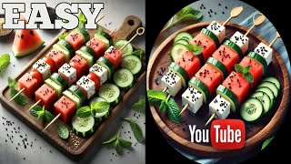 Healthy & Delicious Watermelon-Feta Skewers Recipe ! Easy Healthy Snack Idea