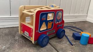 Fire Brigade Pulling Figure and Shape Sorter - HABA