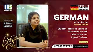 For the finest German Language Online/Offline Preparation, contact IRS Group.