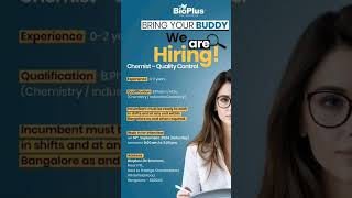 #jobdrive #bengalurujobs #chemistry #jobsearch #jobs #bpharmacyjobs #freshers #hiring #interview #1k