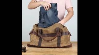 Waterproof Oil Waxed Canvas Weekender Tote -- Woosir