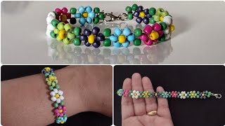 Pulseira flor de miçangas @Sandraveracruz @recantoolibar