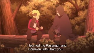 Sazuke told boruto about naruto when he was just genin ninja.!