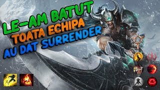 LE-AM BATUT TOATA ECHIPA SI AU DAT SURRENDER - TRYNDAMERE TOP VS FIORA - League of Legends Romania