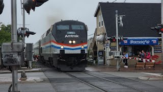 Amtrak Maine- Brunswick, ME bound Amtrak downeaster 681 crossing @ Old Orchard Street with a SAAHC!