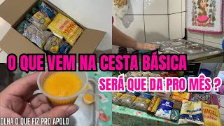 O QUE VEM NA CESTA BÁSICA DO MEU MARIDO SERÁ QUE DÁ PRO MÊS ? 🤔| OLHA O QUE FIZ PRO APÓLO 🥵