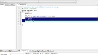 C++ Program: Calculates the most efficient amount of Change