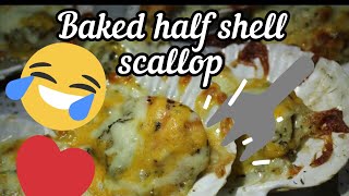 Bake halfshell scallop w cheese 焗烤扇贝 | Recipe | Easy to cook | Simple recipe | ASMR