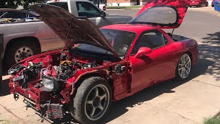 Rx7 FD BUILD/ (Part VIII) Single turbo and Some Random Parts installed