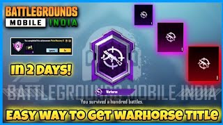 BGMI NEW TITLE | How to get WARHORSE title in PUBG Mobile India 🔥