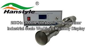 Demonstration Ultrasonic Cavitation Of 20KHz 3000W Ultrasonic Homogenizer Industrial Scale