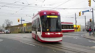 TTC Flexity Outlook #4549 turning onto Lansdowne Avenue