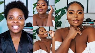 Full GRWM: SUMMER ORANGE EYESHADOW LOOK + HOW TO SLEEK SHORT 4C HAIR INTO A LOW BUN!