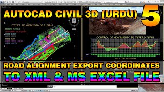 AutoCAD Civil 3D in URDU/Hindi | How to Create Road Alignment Coordinates Report XML XLS | Lesson 5