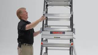 Adjustable Safety Cage Ladder (Black) Demo | Little Giant Ladders Australia Official