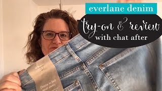 Everlane denim try on and review & chat after, mid rise jeans from Everlane, ethical denim