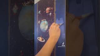 Painting process on canvas