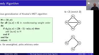 New Graph Spanners and the Greedy Algorithm (Michael Dinitz)