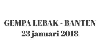 Gempa Banten 23 januari 2018