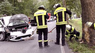 Fahrer unachtsam – E-Auto landet vor Baum (Beckum)