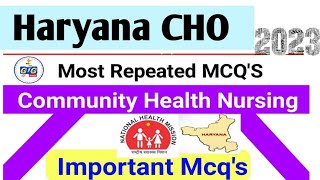 Haryana CHO important MCQs | Haryana CHO important questions | important questions for Cho exam's