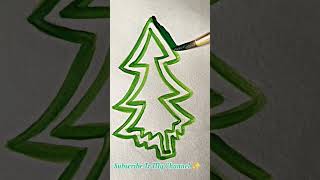 Drawing Beautiful Christmas Tree | Christmas Special | Neon Painting Series #shorts #viral #trending