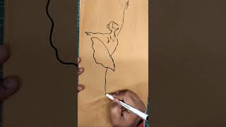 line art of a ballerina #lineart #penart #sketch #shortfeed