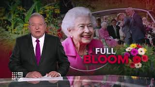 The Queen driven around famous flower show in buggy - 9 News Australia