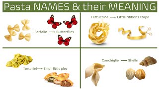 Pasta shapes and their meaning in italian - latin