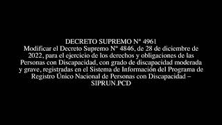 DECRETO SUPREMO N° 4961 - Modificar el Decreto Supremo N° 4846