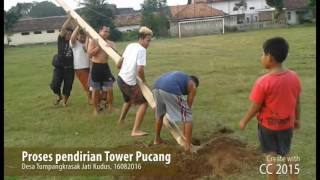 Proses pendirian tiang pucang