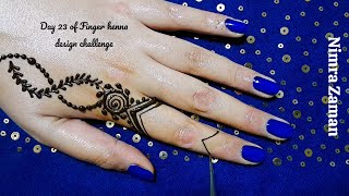 Day 23 of Finger henna design challenge | simple one finger mehndi design by @Nimra Zaman