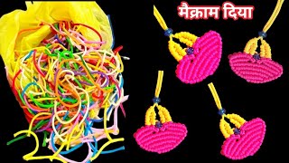 Macrame decoration ideas|| Macrame Diya!! macrame Diwali decoration video