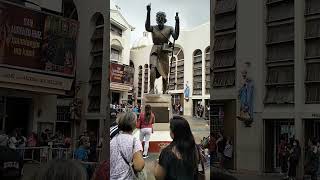 Philippines Manila quiapo church sidewalk road corner.