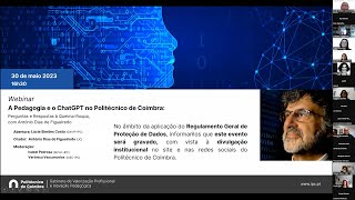 Webinar: "A Pedagogia e o ChatGPT no Politécnico de Coimbra..."