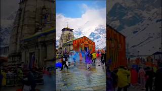 Kedarnath Temple Trek in Monsoon 💚🌳🌨️ 🏔️🛕🕉️ #shorts #shortsfeed #kedarnath #monsoon #vibes #hinduism