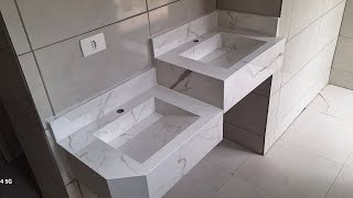 FANTÁSTICO. Lavatório em porcelanato CALACATA. WHATSAPP 15 99649251.