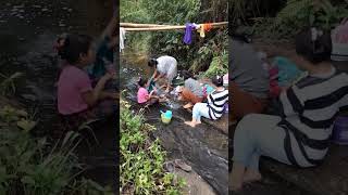 Masyaallah adem liat nya tempat nyuci orang sunda #shortvideo #sungai #village #nature