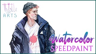 How to draw clothes with watercolor [watercolor speedpaint street fashion]