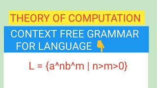 Context free grammar for language L= a^nb^m,  where 'n' greater than 'm'