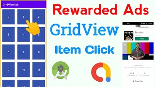 How To Implement Admob rewarded Video Ads on GridView Item Click | Admob rewarded Video ads