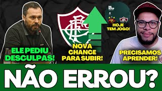 🚨O MÁRIO NÃO ACHA QUE ERROU NO PLANEJAMENTO, NOVA CHANCE DO FLUMINENSE SUBIR NA TABELA E MAIS