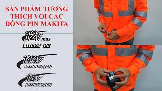 ÁO KHOÁC LÀM MÁT DÙNG PIN DFJ214/DFJ216/DFJ416 #MakitaVietNam