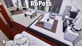 RoPets - Cozy Christmas Modern Aesthetic House - Basic Floor Plan Tour and Speed Build - Roblox