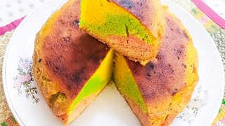 Ribbon cake recipe | स्पंजी रंगीन रिबन केक ऐसे बनाएं | Easy ribbon Cake made in our Earthen oven