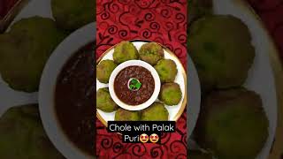 #Health Meets Taste# Amritsari Chole with Palak Puri #The Yellow Hob😋😋